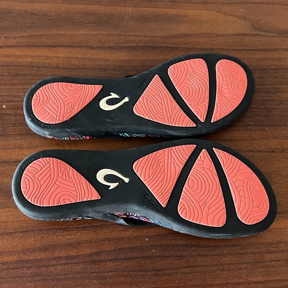 OluKai Women's Ho'opio Flip Flops Floral Print US 10 Beach Sandals - Picture 5 of 6